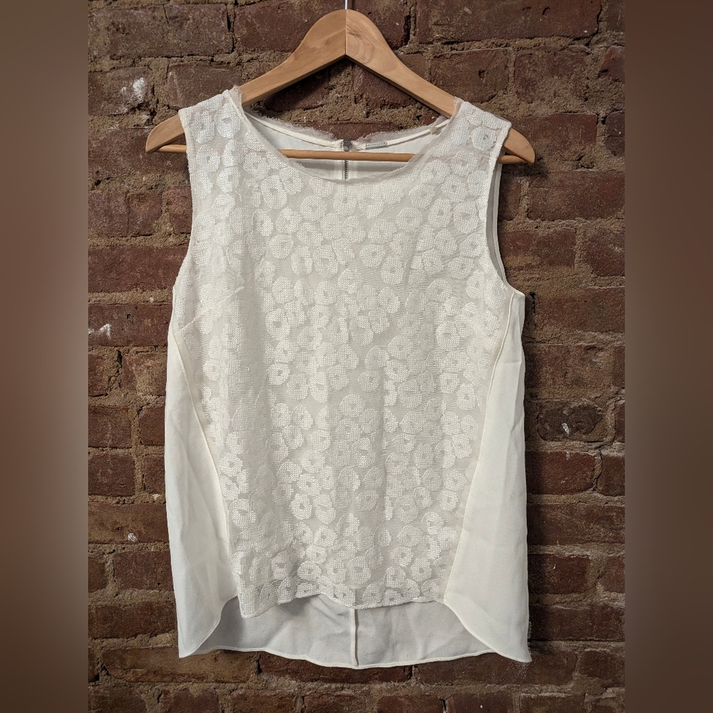 Top Sleeveless Top Blouse Lace Detail By Elie Tahari S
